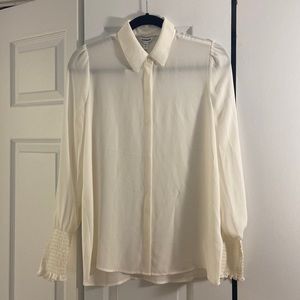 Express cream button down shirt